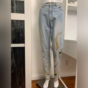 Ané one of a kind jeans artsy hand painted jeans size 2 OOAK